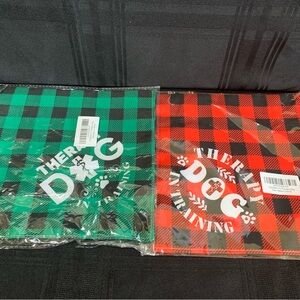 Therapy Dog Bandannas- 1 Green and 1 Red Plaid